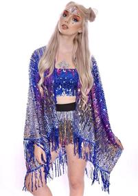 img 3 attached to 🌈 Holographic Festival Cover Up: Stand out at Coachella with Stunning Women's Clothing in Swimsuits & Cover Ups