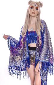 img 2 attached to 🌈 Holographic Festival Cover Up: Stand out at Coachella with Stunning Women's Clothing in Swimsuits & Cover Ups