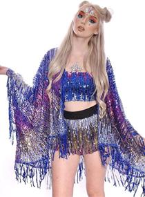 img 1 attached to 🌈 Holographic Festival Cover Up: Stand out at Coachella with Stunning Women's Clothing in Swimsuits & Cover Ups