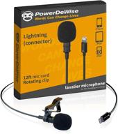 🎤 микрофон powerdewise lavalier для iphone - портативный прищепочный микрофон лав - идеально подходит для влогинга на тиктоке и youtube. логотип