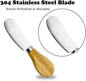 img 1 attached to 🧀 FutGlobal Bamboo Handled Cheese Spreaders - Set of 6, 5-Inch Stainless Steel Butter Knives, Premium Sandwich Cream Cheese Condiment Spreader