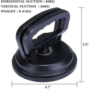 img 3 attached to 🔧 YOOHE Black Aluminum Suction Cup Dent Puller Handle Lifter - Heavy Duty Glass Lifting & Dent Remover Tool