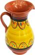terracotta yellow quart pitcher painted logo