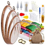 🧵 embroidery kit for kids and adults – comprehensive 160-piece crossstitching kits for beginners – engaging interactive embroidery family kit with 100 vibrant embroidery thread colors, pendant hoops and tool bag logo