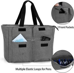 img 2 attached to 👜 Large Gray CURMIO Teacher Tote Bag for Women with Laptop Compartment for 15.6" Laptop - Perfect Work Bag (Bag Only)