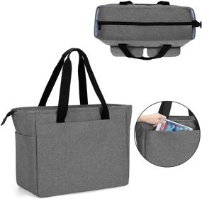 img 1 attached to 👜 Large Gray CURMIO Teacher Tote Bag for Women with Laptop Compartment for 15.6" Laptop - Perfect Work Bag (Bag Only)