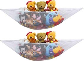 img 4 attached to 🧸 Simplehouseware Jumbo Toy Storage Hammock for Stuffed Animals (2 Pack)