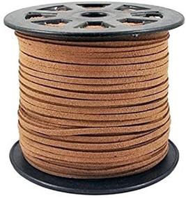 img 3 attached to BeadsTreasure Burlywood Leather Cord - 3x1.5 mm Suede Lace for Jewelry Making, 20 Feet