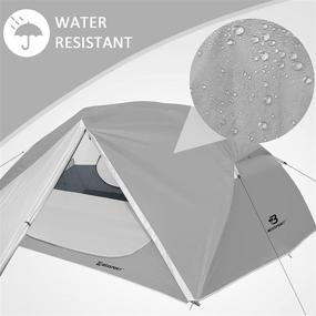 img 2 attached to 🏕️ Bessport 3 Person Lightweight Waterproof Camping Tent: Easy Setup & Two Doors - Ideal for Outdoor, Hiking, Mountaineering, and Travel