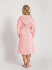 img 3 attached to 👧 SIORO Girls Hooded Terry Cotton Kids Robe: Cozy & Warm Sleepwear for Winter Pajamas - Gothic Light Pink, Ages 8-10