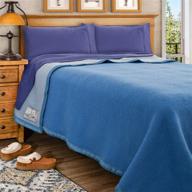 🔥поэ мотте аубиск 500gsm тяжелый 100% шерстяное одеяло - полное/королевское, синее/светло-синее: превосходное качество и максимальное тепло! логотип