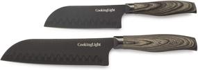 img 4 attached to 🔪 Набор кухонных ножей Cooking Light Santoku из 2 штук - с антипригарным покрытием, эргономичной рукояткой, лезвием с пустотелой заточкой.