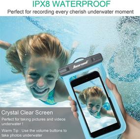 img 1 attached to 📱 2 Pack Universal Waterproof Phone Pouch - Compatible with iPhone 12 Pro, 11 Pro Max, XS Max, XR, X, 8, 7, Samsung Galaxy S10/S9, Google Pixel 2, HTC - IPX8 Waterproof Case, Cellphone Dry Bag (Up to 7.0 inches)