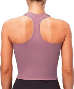 img 2 attached to Lavento Women's Racerback Crop Tank - Optimal Workout, Running, and Yoga Top