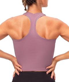 img 4 attached to Lavento Women's Racerback Crop Tank - Optimal Workout, Running, and Yoga Top