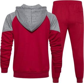 img 1 attached to Color Block 2-Piece Runcati Mens Tracksuit: Sweatshirt and Joggers Sweatsuit for Sports