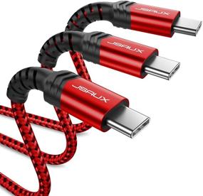 img 4 attached to JSAUX USB C to USB C Cable 60W, 3-Pack [6.6ft+3.3ft+1ft] Type C Fast Charging Cord Charger for Samsung Galaxy S21 S21+ S21 Ultra S20 Ultra Plus S20+ Note 20 10, Google Pixel 4 3 2 XL, iPad Pro 2018 - Red