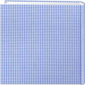 img 2 attached to 📸 Premium Pioneer Photo Album: 200-Pocket Gingham Fabric Frame Cover Photo Album, Ideal for 4 by 6-Inch Prints - Vibrant Blue Design