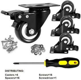 img 3 attached to 🔒 High-Quality ASHGOOB Locking Polyurethane Casters for Improved Mobility and Safety
