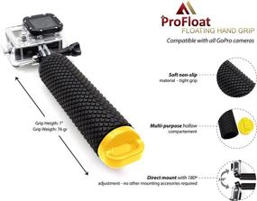 img 3 attached to 🌊 Waterproof Floating Hand Grip for GoPro Cameras Hero 9 8 7 6 5 4 3 2 1 Session Black Silver - MiPremium Handler with FREE Handle Mount Accessories for Water Sports and Action Cameras (Yellow)