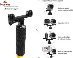 img 2 attached to 🌊 Waterproof Floating Hand Grip for GoPro Cameras Hero 9 8 7 6 5 4 3 2 1 Session Black Silver - MiPremium Handler with FREE Handle Mount Accessories for Water Sports and Action Cameras (Yellow)