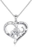 🐘 серебряное ожерелье s925 с счастливым слоном и сердцем для женщин, дочерей и подруг. логотип