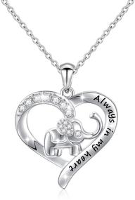 img 4 attached to 🐘 Серебряное ожерелье S925 с счастливым слоном и сердцем для женщин, дочерей и подруг.