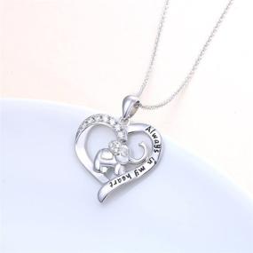 img 1 attached to 🐘 Серебряное ожерелье S925 с счастливым слоном и сердцем для женщин, дочерей и подруг.