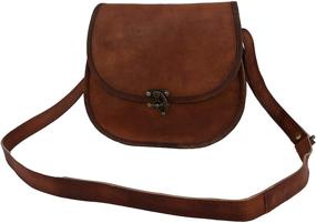 img 1 attached to Leather Vintage Crossbody Messenger Satchel