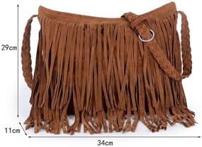 img 2 attached to 👜 Stylish Women's Faux Suede Fringe Crossbody Bag: Trendy Hobo Shoulder Bag with Tassel Details - JIARUO