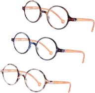 👓 retro round blue light blocking glasses: women's reading glasses & men's readers logo