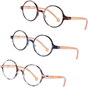 img 4 attached to 👓 Retro Round Blue Light Blocking Glasses: Women's Reading Glasses & Men's Readers