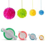 pom pom maker: 4 sizes creative fluff ball weaver craft tool set for kids and adults (4-pack) logo