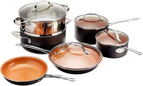 img 2 attached to Get the Ultimate Gotham Steel 12 Piece Copper Kitchen Set with Non-Stick Ti-Cerama Copper Coating by Chef Daniel Green – Complete with Skillets, Fry Pans, and Stock Pots!