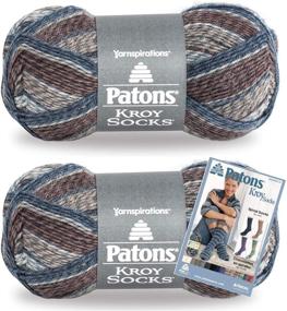 img 3 attached to 🧦 Patons Kroy Socks Yarn 2-Pack: Blue Brown Marl Plus Pattern, Perfect for Cozy Feet