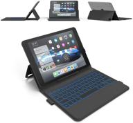 2018 ipad pro 11 keyboard case - ultra slim & lightweight - 7-color backlight - versatile 180° hinge - auto sleep/wake - 3rd gen ipad pro 11 case with keyboard - compatible with a1980, a2013, a1934, a1979 (black) logo