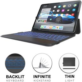 img 3 attached to 2018 iPad Pro 11 Keyboard Case - Ultra Slim & Lightweight - 7-Color Backlight - Versatile 180° Hinge - Auto Sleep/Wake - 3rd Gen iPad Pro 11 Case with Keyboard - Compatible with A1980, A2013, A1934, A1979 (Black)