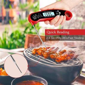 img 1 attached to Jandays Waterproof Digital Cooking Thermometer - Fast, Accurate & LCD Backlit - Ideal for BBQ, Indoor & Outdoor Cooking, Grill, Kitchen, Milk & Turkey - Black