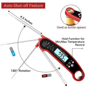 img 3 attached to Jandays Waterproof Digital Cooking Thermometer - Fast, Accurate & LCD Backlit - Ideal for BBQ, Indoor & Outdoor Cooking, Grill, Kitchen, Milk & Turkey - Black