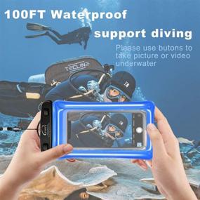 img 2 attached to PSHYX Universal 100ft Waterproof Phone Bag Floating Case with Arm Band for iPhone 11 12 Pro Max XS XR X 8 7 6S Plus Samsung Google LG Phone up to 7 Inch (Pack of 2) - Blue and Green