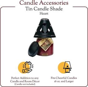 img 1 attached to 🖤 A Cheerful Giver Metal Candle Shade - Black Heart Decorative Tin Shade – Perfect Fit for Most 16 oz. & Larger Jar Candles – Enhance Your Candle Experience!