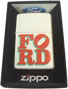 img 1 attached to Custom Zippo Lighter - Ford 🔥 Motors Red & Green Logo on White Matte