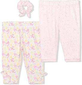 img 4 attached to 👧 Youth Leggings Set with Matching Scrunchie - Girls' Clothing
