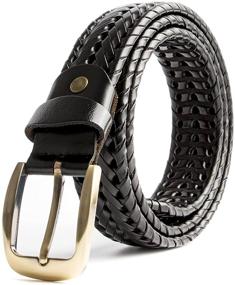 img 4 attached to 👔 Genuine Leather Coffee Braided Men's Accessories in Belts by VanPeng