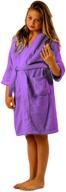 👘 by lora lavender terry hooded bathrobe for girls, boys, and petites - large size logo