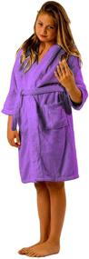 img 3 attached to 👘 BY LORA Lavender Terry Hooded Bathrobe for Girls, Boys, and Petites - Large Size