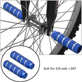 img 1 attached to 🚲 OUTLEYNY BMX Pegs Rear Axles Stunt Pegs, 3/8 inch - 26 Teeth Aluminum Alloy Bike Pegs with Anti-Skid Foot Pedals, 2Pcs