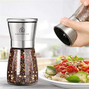 img 2 attached to PEPPER BIRD Stainless Steel Salt or Pepper Grinder – Premium Refillable Spice Mill with Adjustable Coarseness and Ceramic Blades | Brushed Stainless Steel Shaker with Lid (Single)