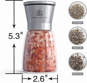 img 3 attached to PEPPER BIRD Stainless Steel Salt or Pepper Grinder – Premium Refillable Spice Mill with Adjustable Coarseness and Ceramic Blades | Brushed Stainless Steel Shaker with Lid (Single)