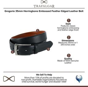 img 2 attached to 👔 Trafalgar Gregorio Herringbone Embossed Feather Men's Belt Accessories